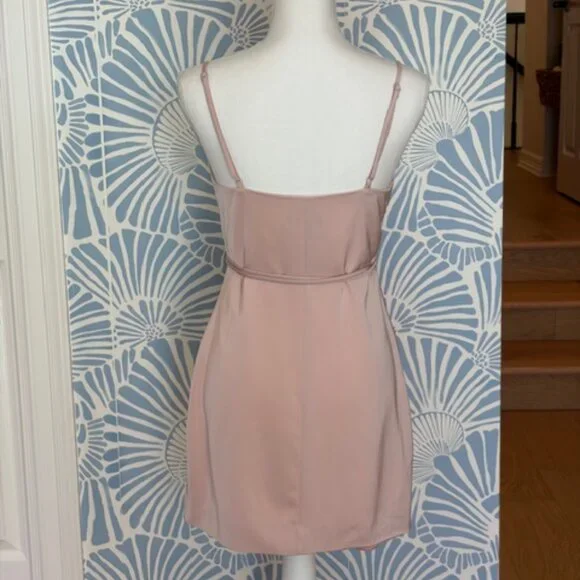 Majorelle REVOLVE Nina Satin Wrap Dress in Pink Size Small - Picture 4 of 8